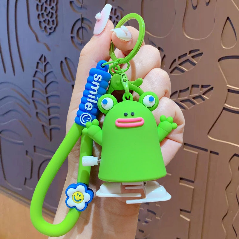 Wholesale Clockwork Frog Toy Plastic Keychain Unzip